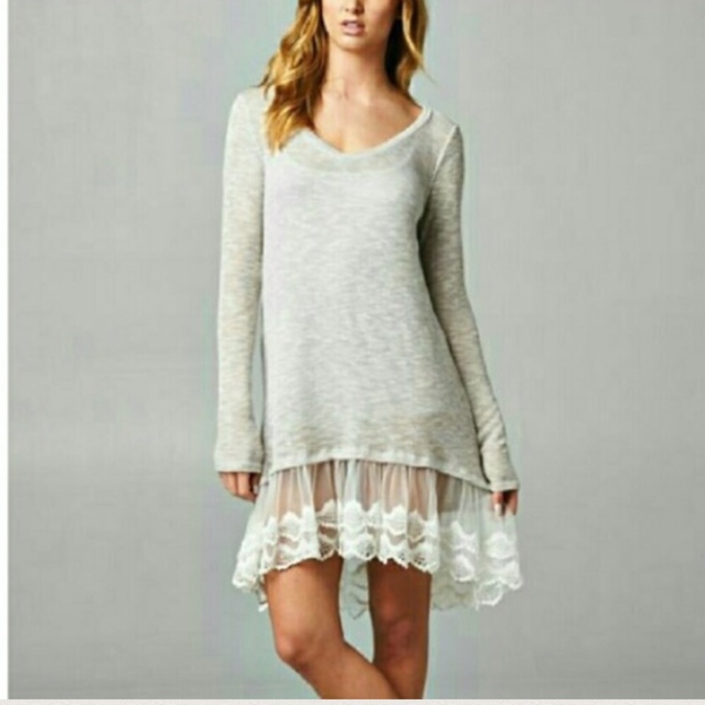 Dress/ Tunic With Lace Hem Size Small